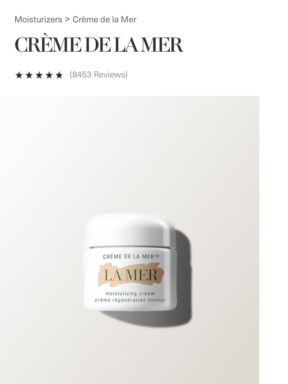 La Mer Cream Jar in White with Gold Label